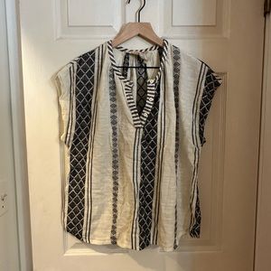 Ace & Jig sleeveless top, black and white fabric, size large